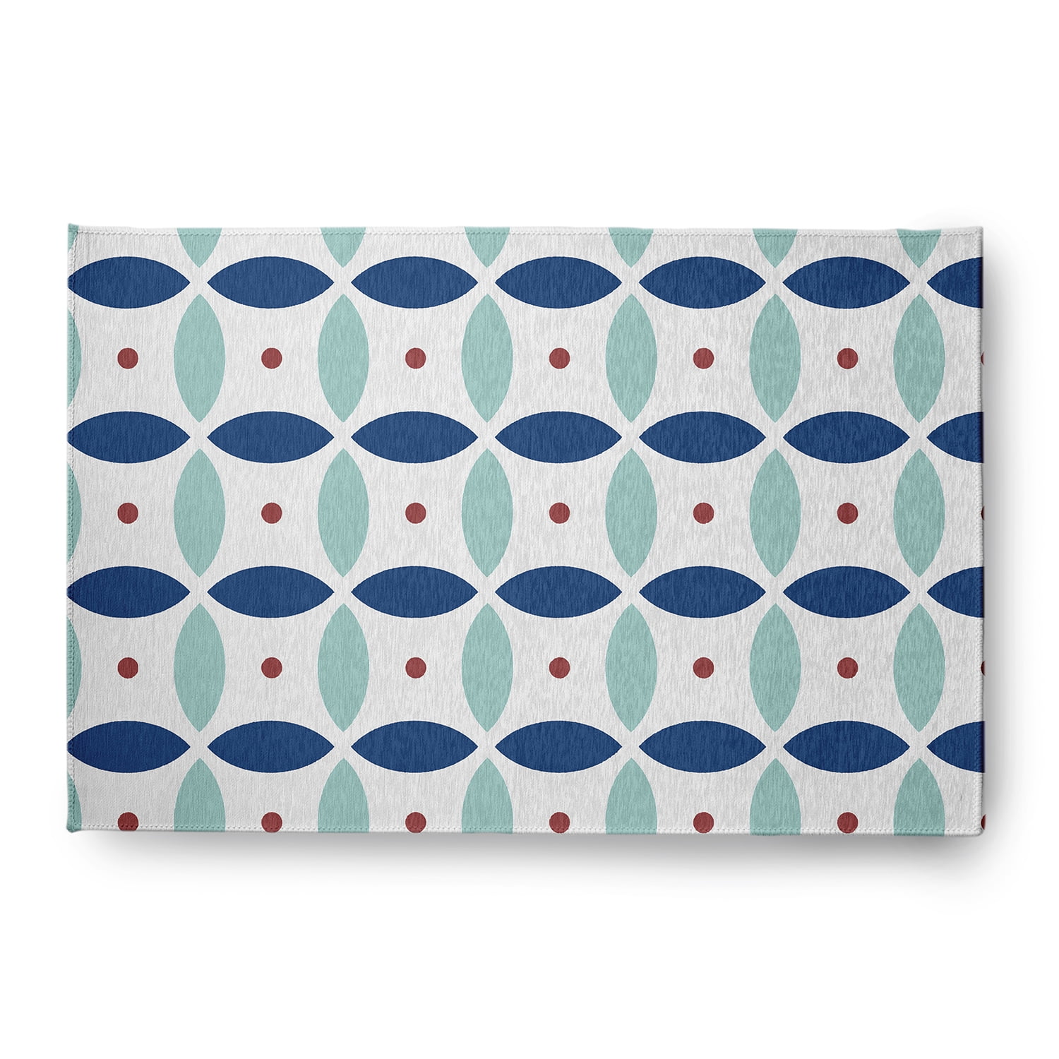 Simply Daisy 4' x 6' Dark Cobalt Blue Geometric Spring Chenille Indoor/Outdoor Rug