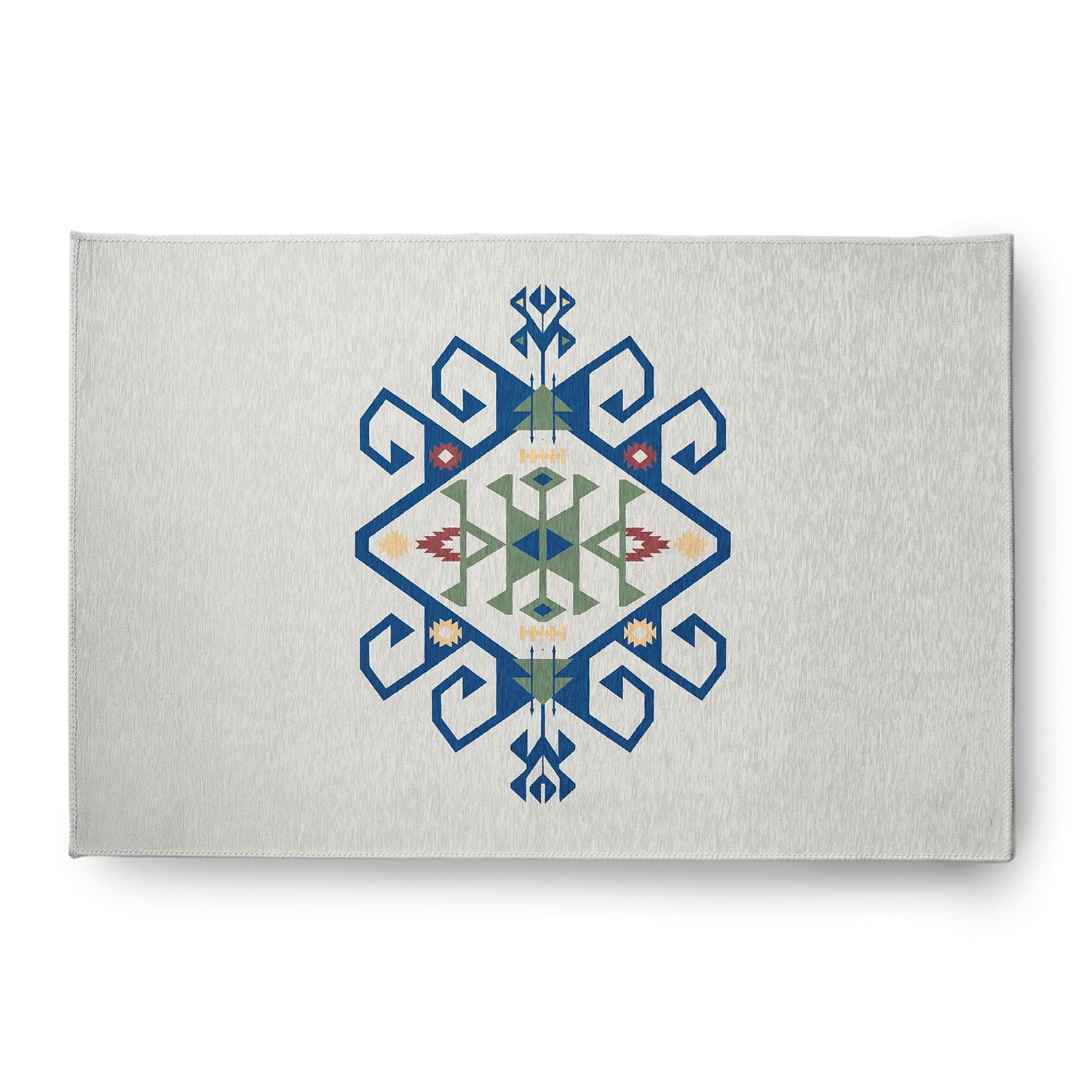 Simply Daisy 4' x 6' Dark Cobalt Blue Southwest Medallion Spring Chenille Indoor/Outdoor Rug