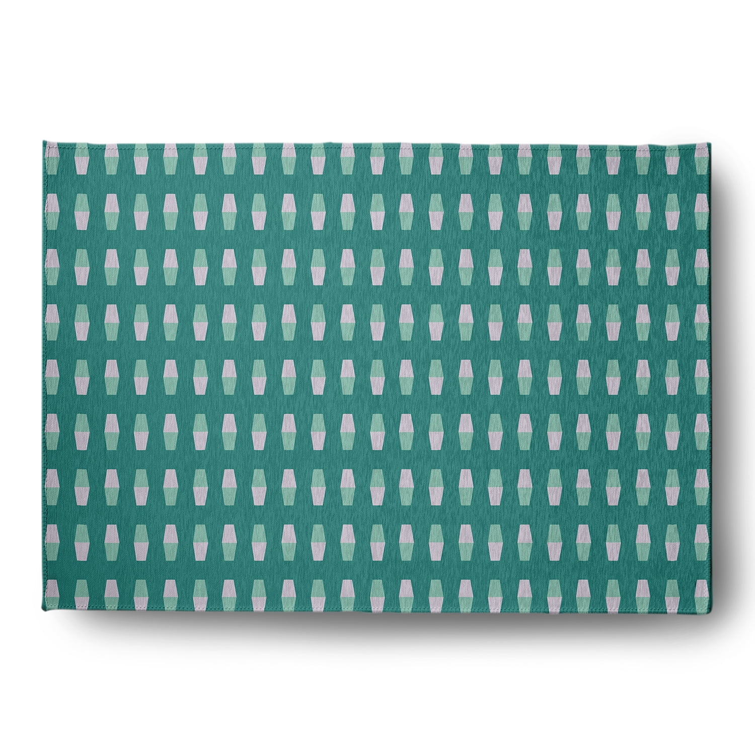 Simply Daisy 4' x 6' Desert Turquoise Bowling PinsIndoor/outdoor Rug