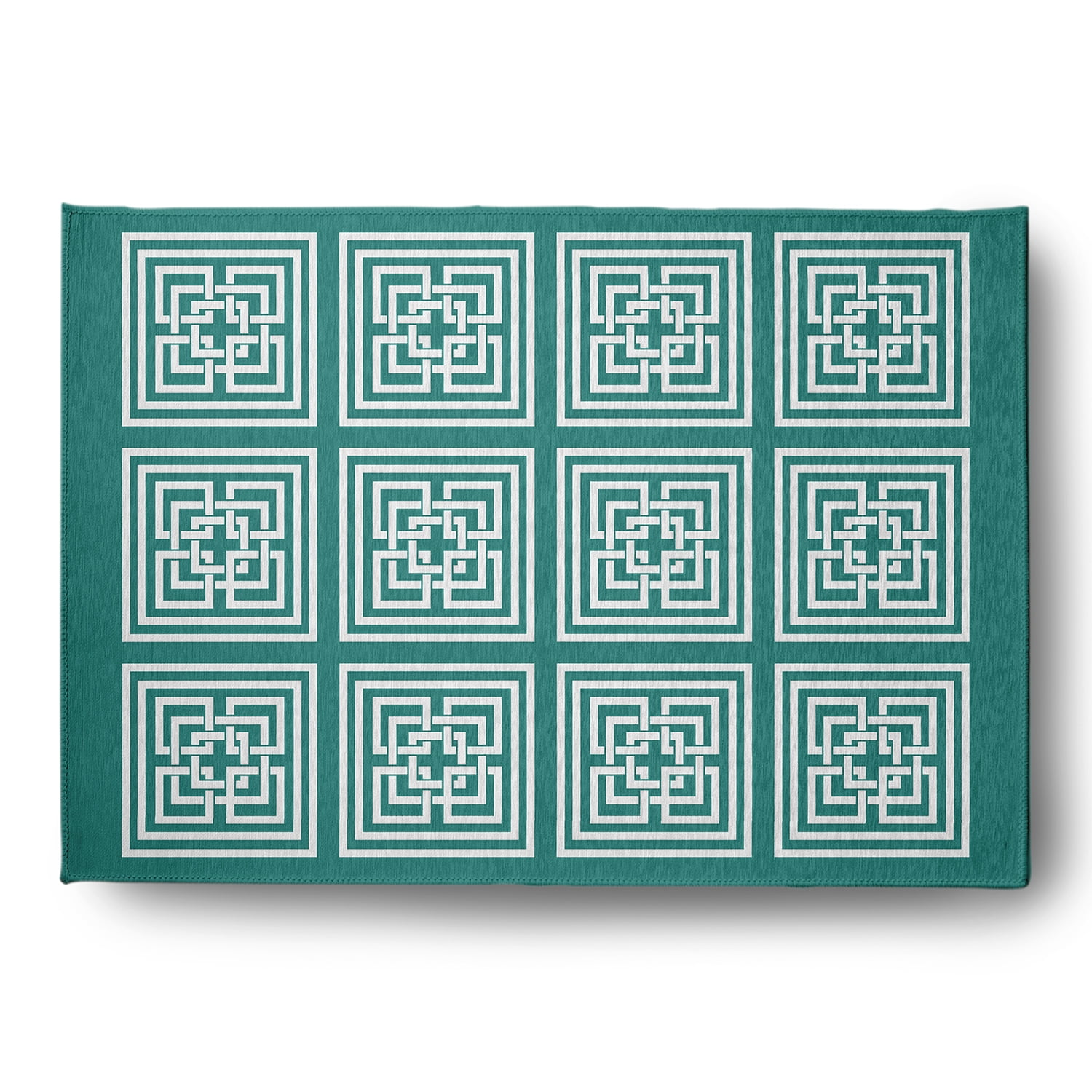 Simply Daisy 4' x 6' Desert Turquoise Greek New Key Rug