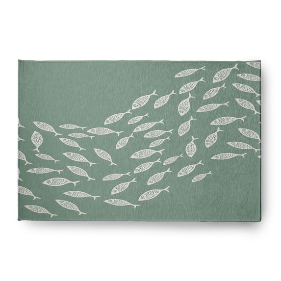 Simply Daisy 4' x 6' Escuela Nautical Chenille Rug, Sage