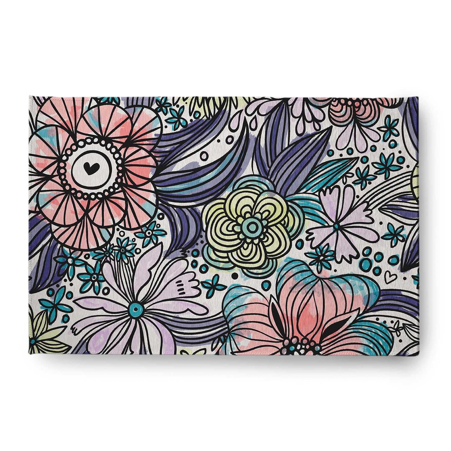 Simply Daisy 4' x 6' Explorer Blue Flower Melange Spring Chenille Indoor/Outdoor Rug
