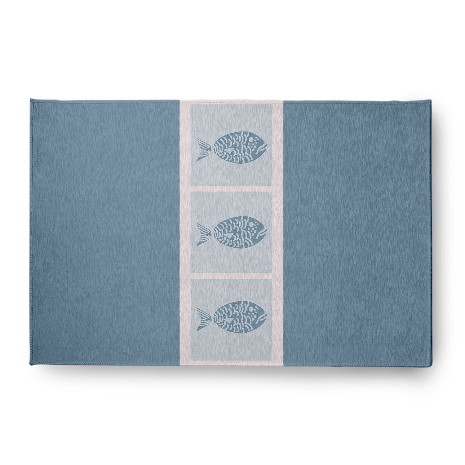 Simply Daisy 4' x 6' Fish Chips Nautical Chenille Rug, Dusty Smoke