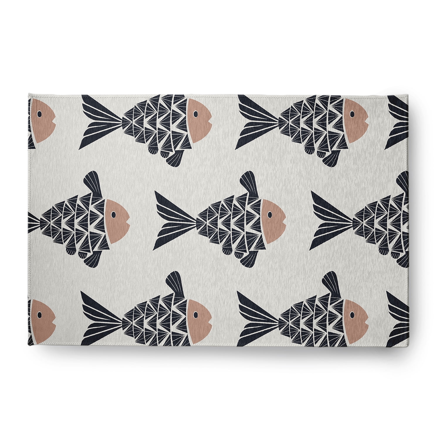Simply Daisy 4' x 6' Fish Tales Nautical Chenille Rug, Mauve