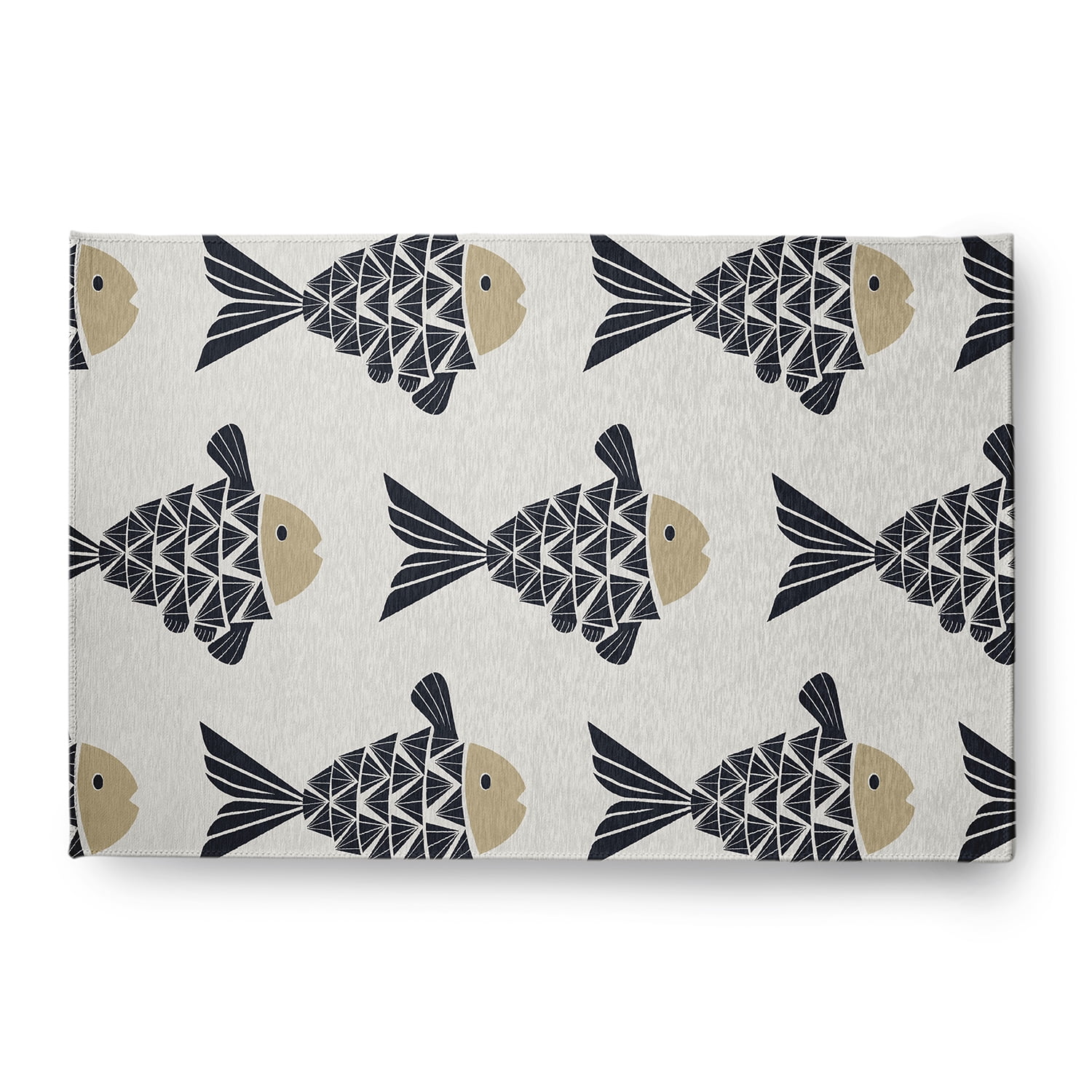 Simply Daisy 4' x 6' Fish Tales Nautical Chenille Rug, Taupe