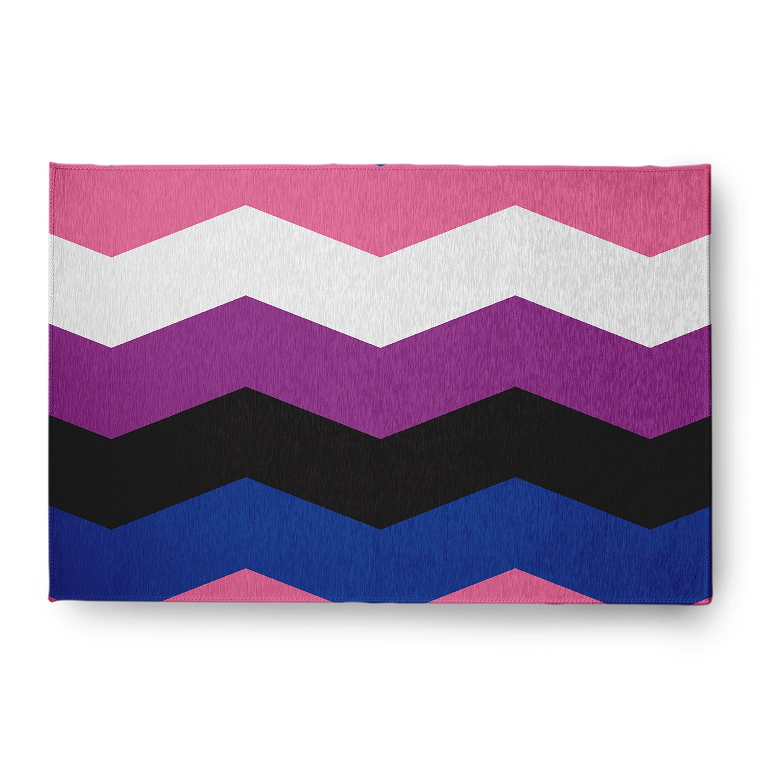 Simply Daisy 4' x 6' Genderfluid Chevron Genderfluid Chevron Chenille Indoor/Outdoor Rug