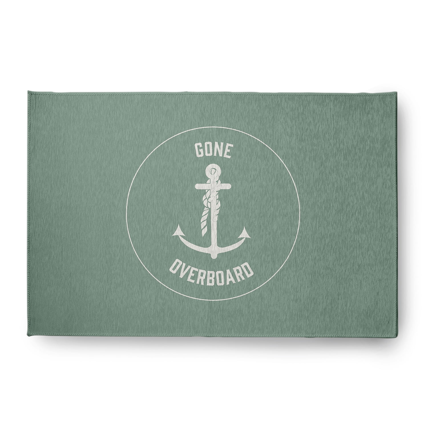 Simply Daisy 4' x 6' Gone Forever Overboard Nautical Chenille Rug, Sage