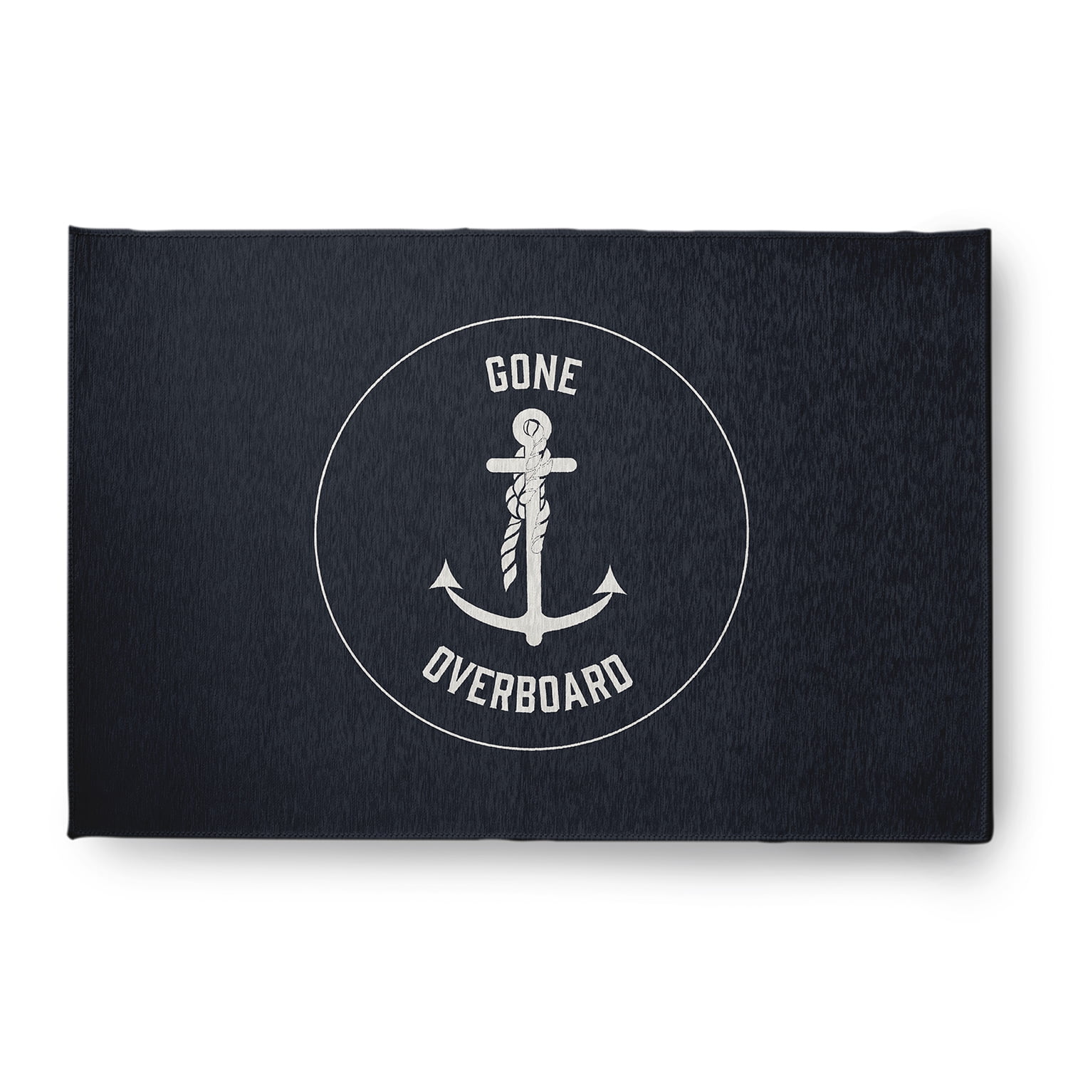 Simply Daisy 4' x 6' Gone Forever Overboard Nautical Chenille Rug, Shark Blue