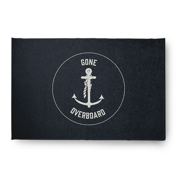Simply Daisy 4' x 6' Gone Forever Overboard Nautical Chenille Rug, Shark Blue