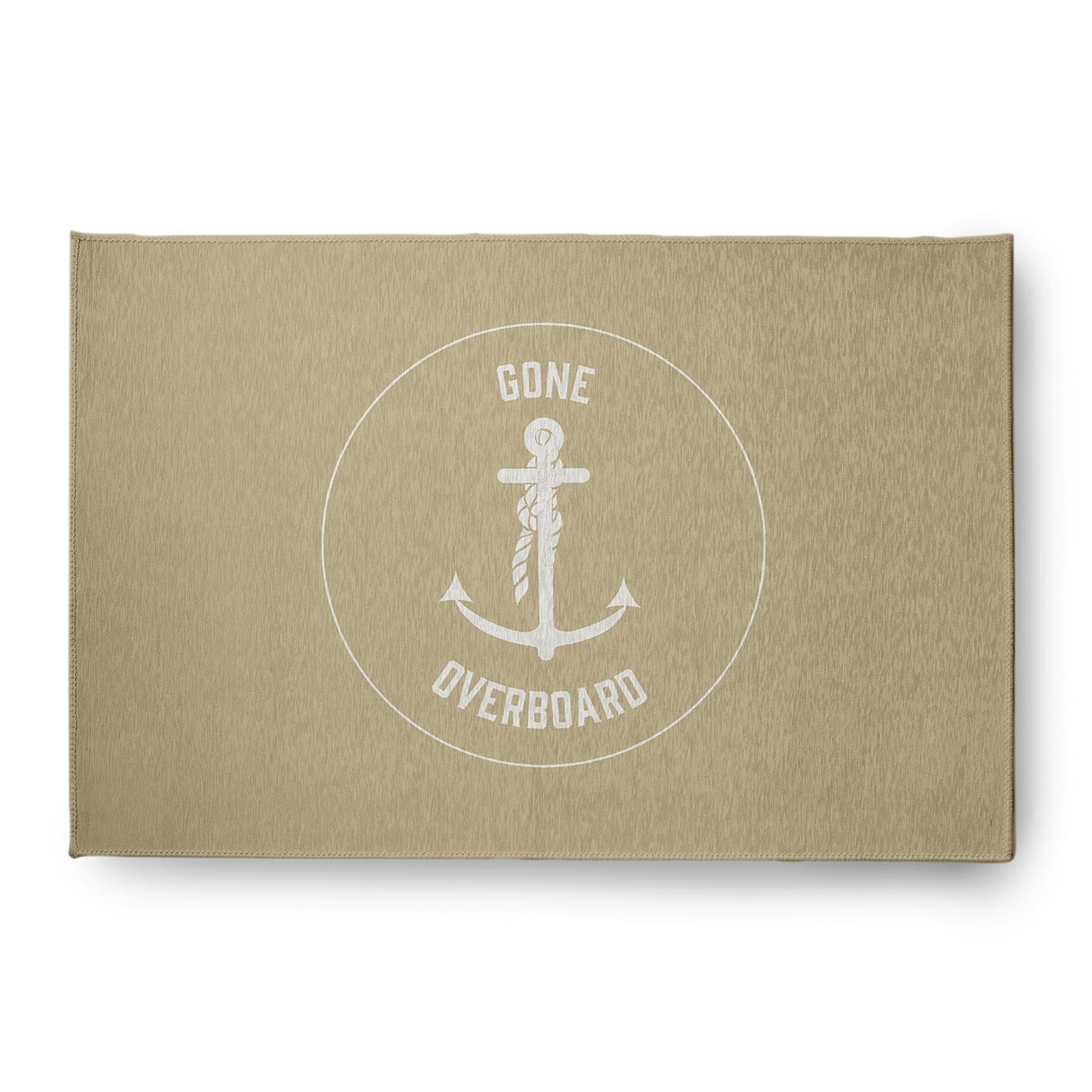 Simply Daisy 4' x 6' Gone Forever Overboard Nautical Chenille Rug, Taupe