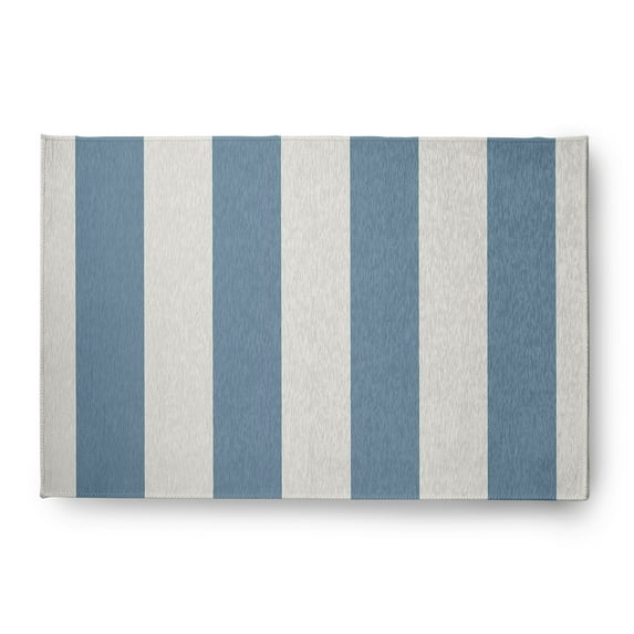 Simply Daisy 4' x 6' Graduated Stripe Chenille Rug, Dusty Smoke