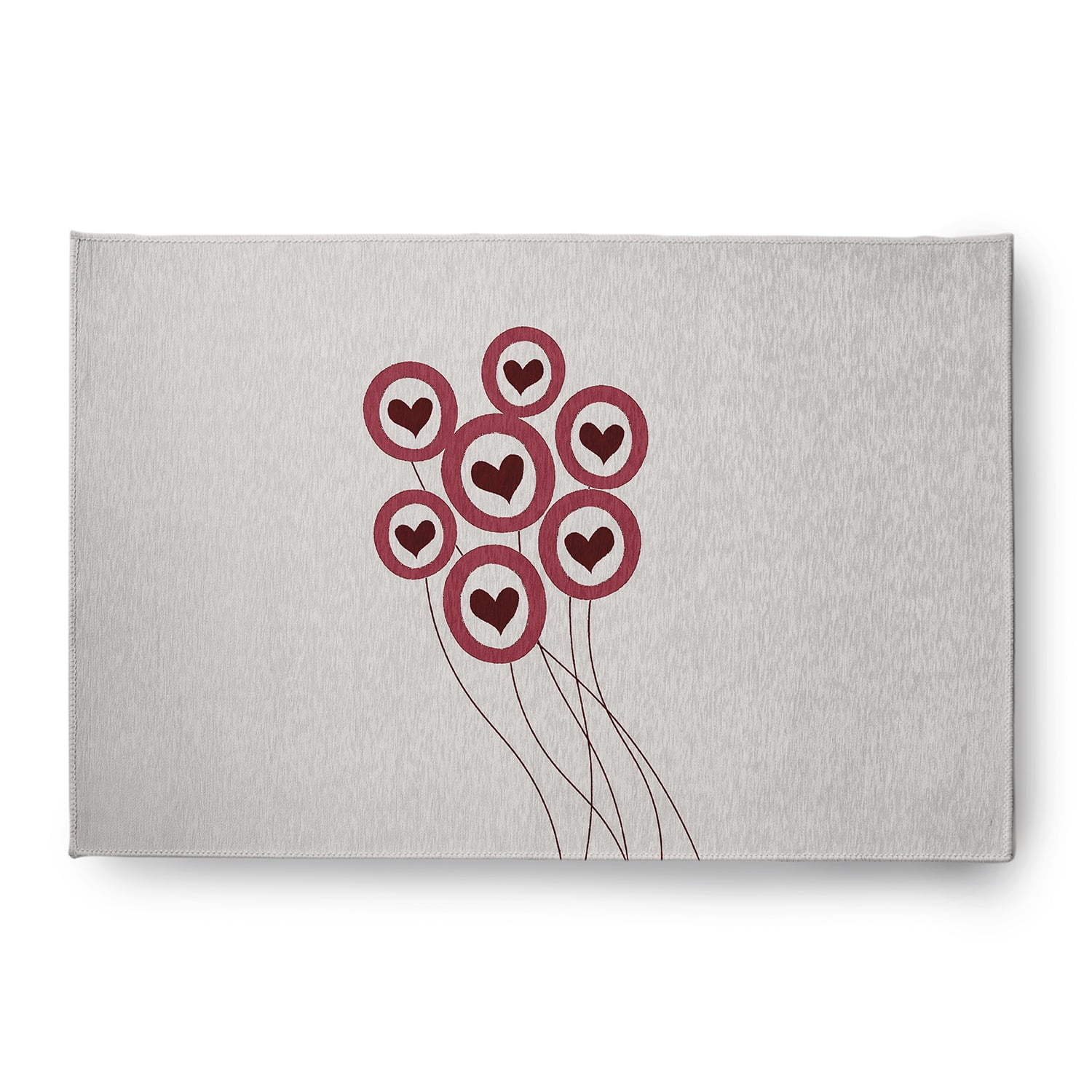 Simply Daisy 4' x 6' Gray Love is in the Air Valentines Chenille Indoor/Outdoor Rug