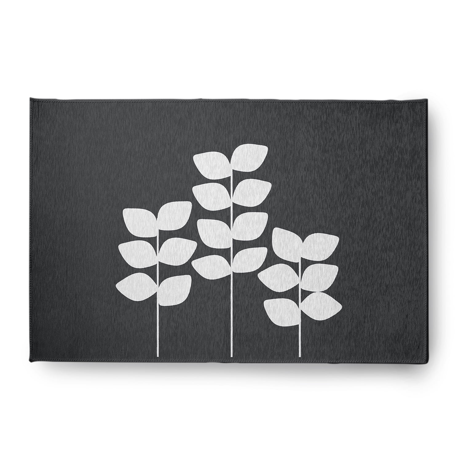 Simply Daisy 4' x 6' Gray Simple Stems Spring Chenille Indoor/Outdoor Rug