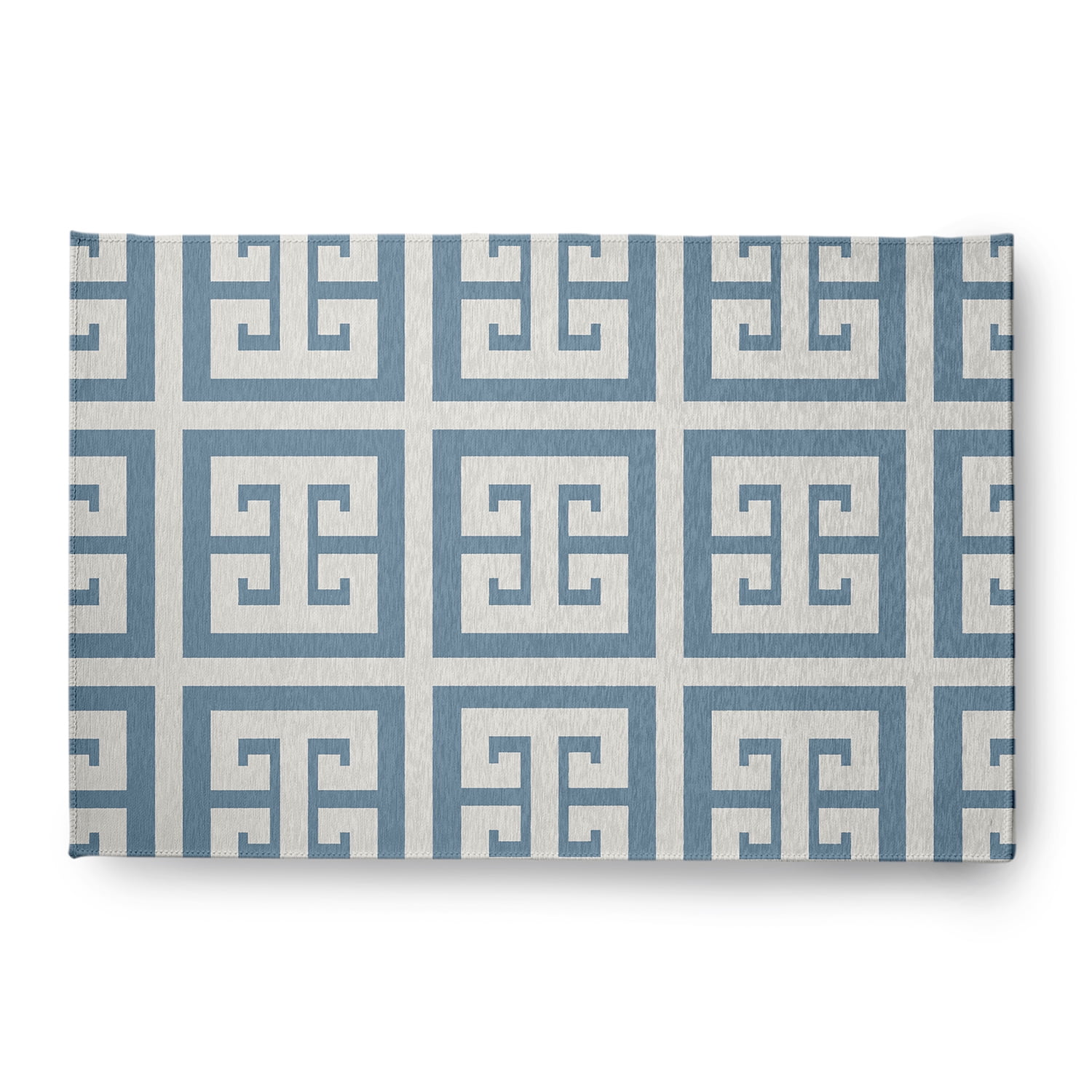 Simply Daisy 4' x 6' Greek Key Patterned Chenille Rug, Dusty Smoke