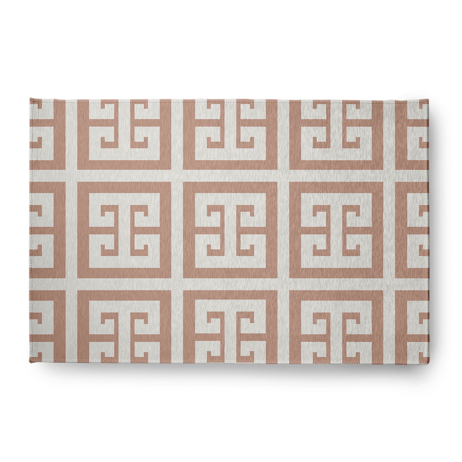 Simply Daisy 4' x 6' Greek Key Patterned Chenille Rug, Mauve
