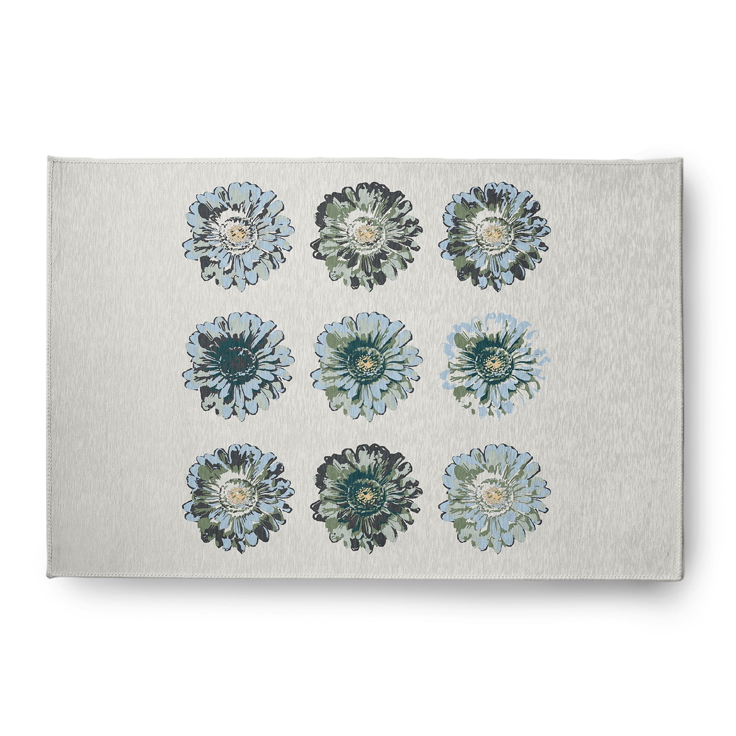 Simply Daisy 4' x 6' Green Gypsy Floral Spring Chenille Indoor/Outdoor Rug
