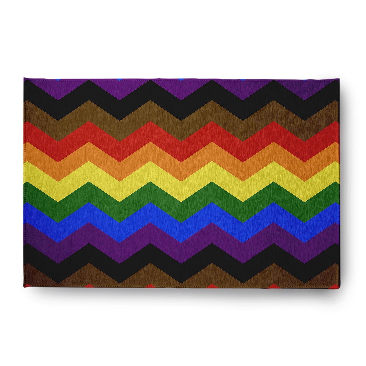 Simply Daisy 4' x 6' Inclusive Pride Chevron Inclusive Pride Chevron Chenille Indoor/Outdoor Rug