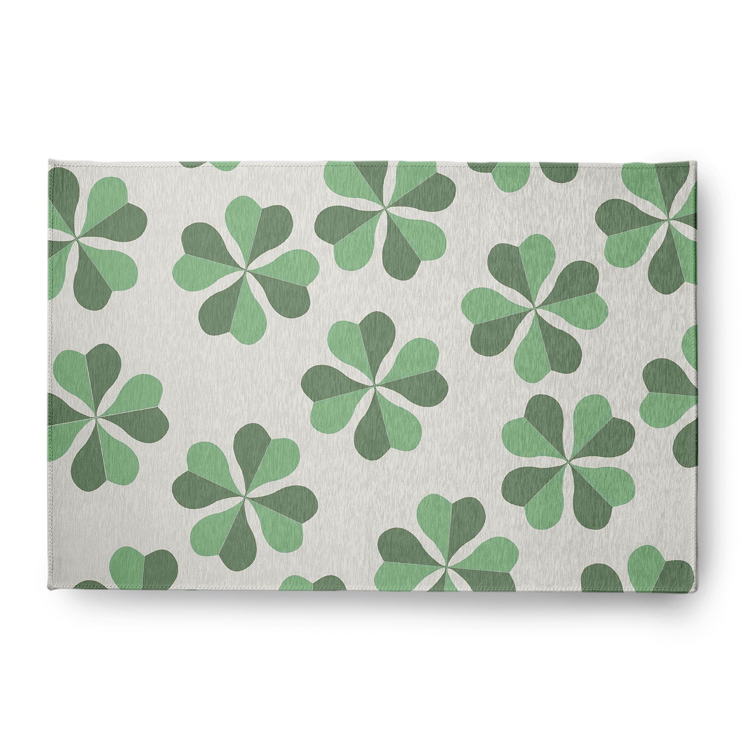 Simply Daisy 4' x 6' Laurel Tree Green Lucky Patch St. Patrick's Day Chenille Indoor/Outdoor Rug