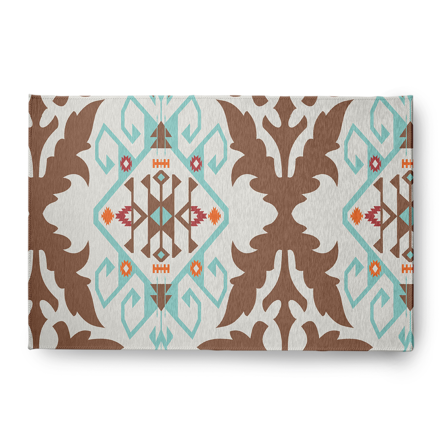 Simply Daisy 4' x 6' Light Blue Bombay Medallion Spring Chenille Indoor/Outdoor Rug