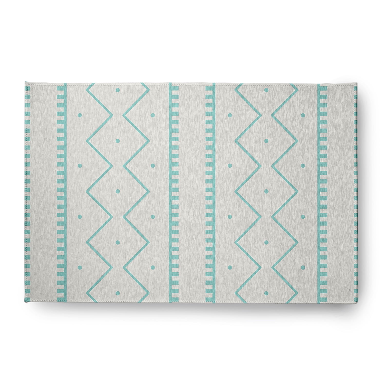 Simply Daisy 4' x 6' Light Blue Mudcloth Spring Chenille Indoor/Outdoor Rug