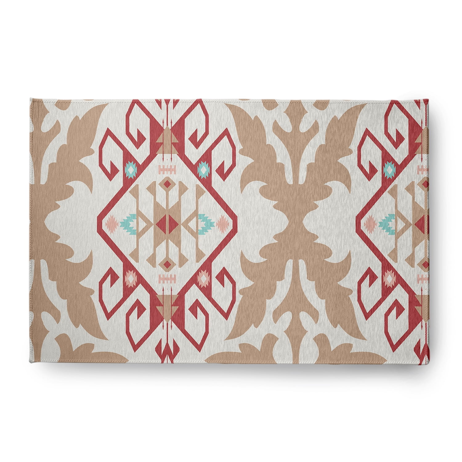 Simply Daisy 4' x 6' Ligonberry Red Bombay Medallion Spring Chenille Indoor/Outdoor Rug