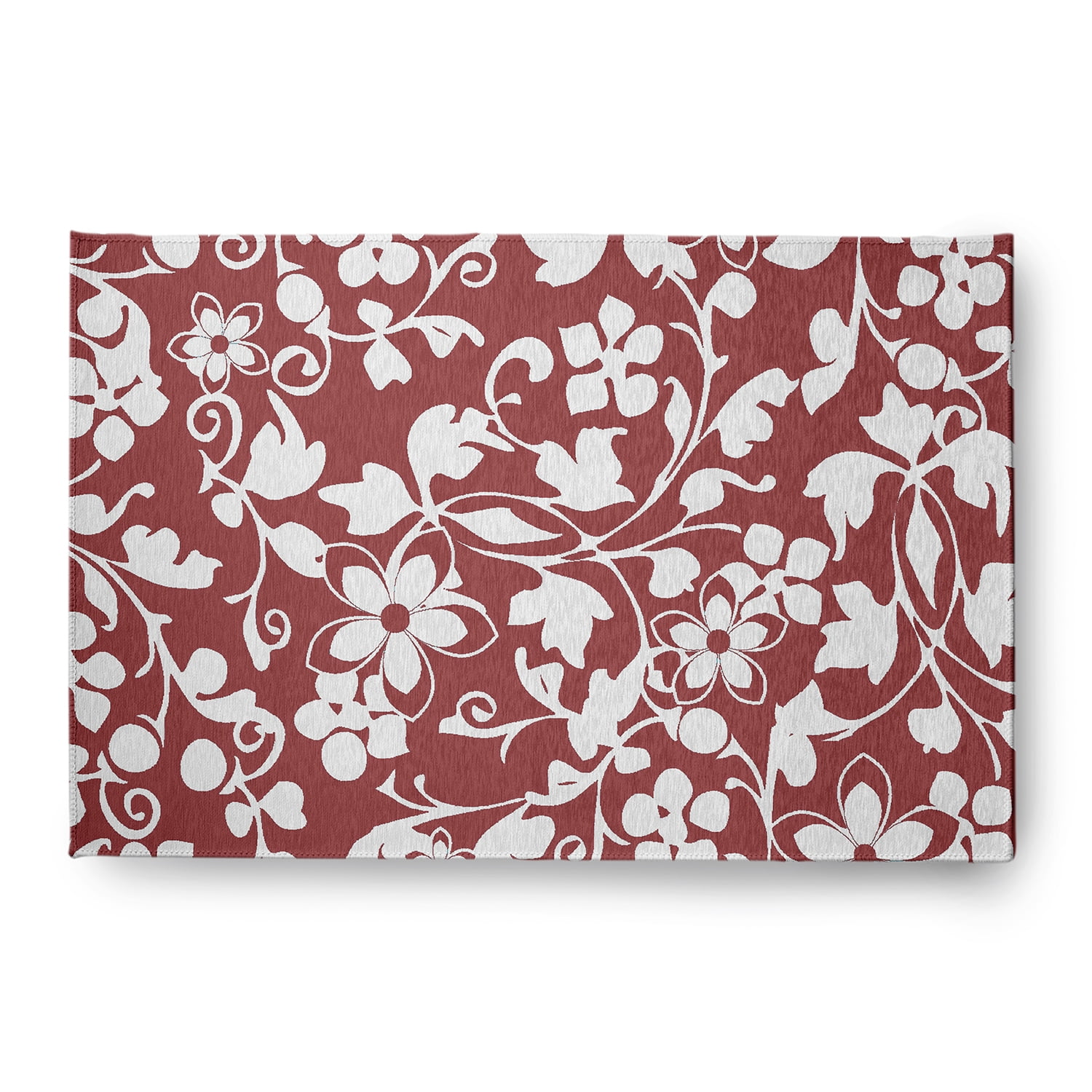 Simply Daisy 4' x 6' Ligonberry Red Evelyn Spring Chenille Indoor/Outdoor Rug