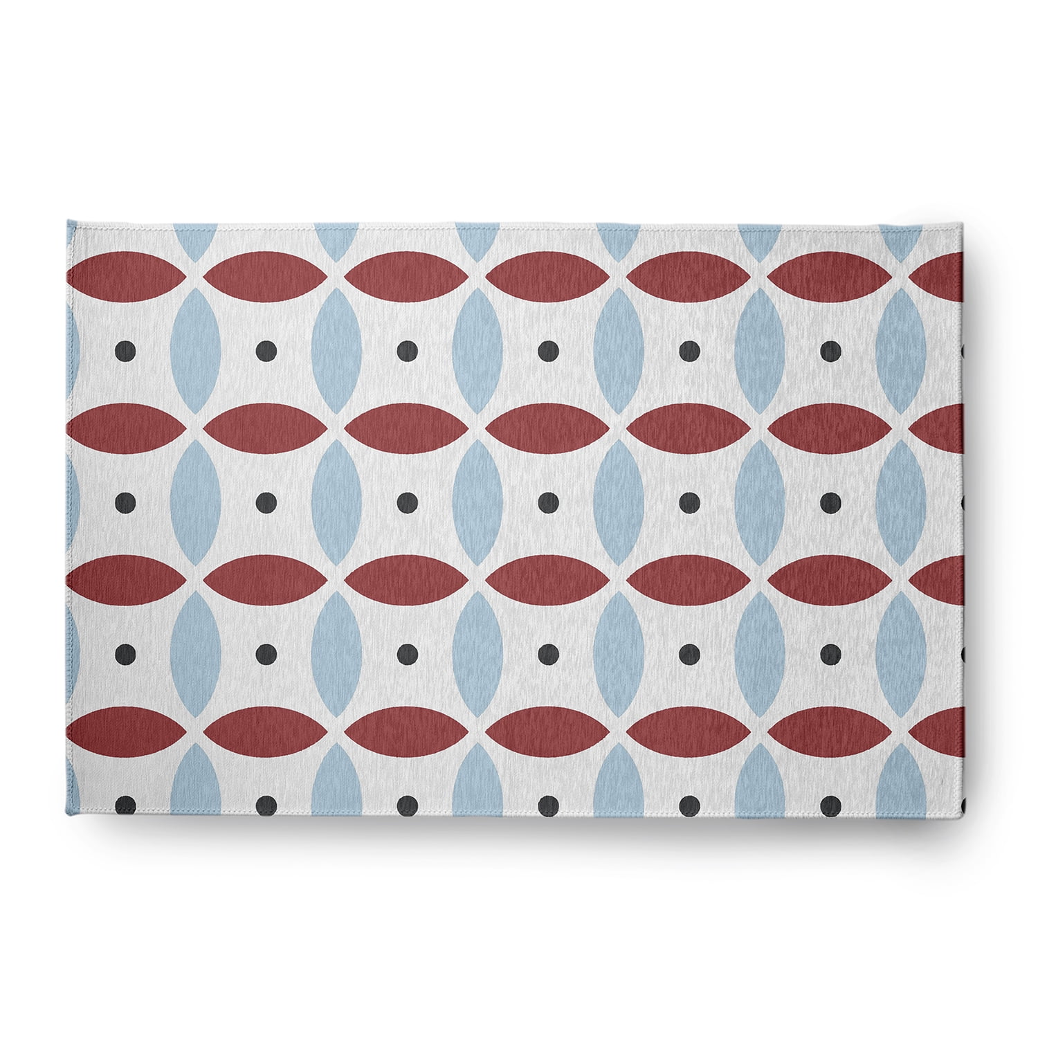 Simply Daisy 4' x 6' Ligonberry Red Geometric Spring Chenille Indoor/Outdoor Rug