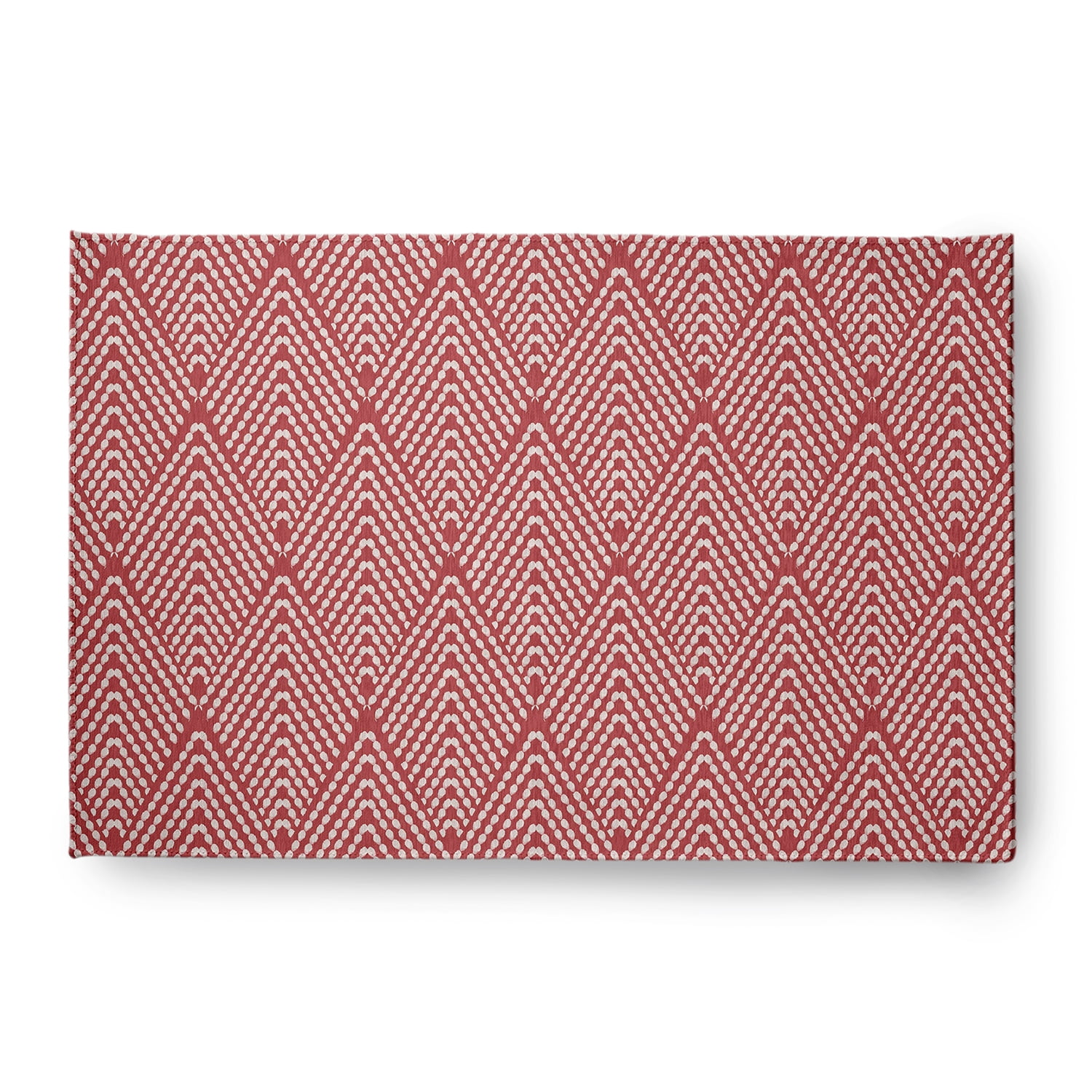 Simply Daisy 4' x 6' Ligonberry Red Lifeflor Diamond Spring Chenille Indoor/Outdoor Rug