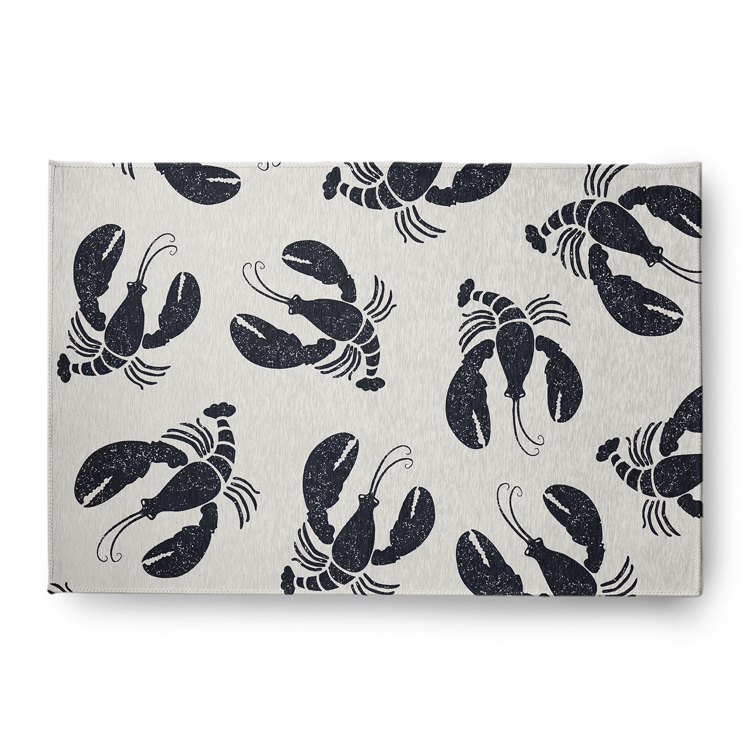 Simply Daisy 4' x 6' Lobster Fest Nautical Chenille Rug, Shark Blue