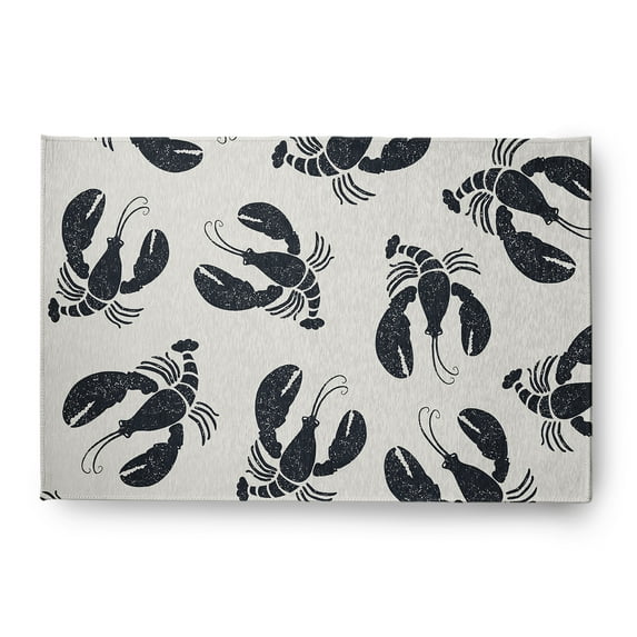 Simply Daisy 4' x 6' Lobster Fest Nautical Chenille Rug, Shark Blue