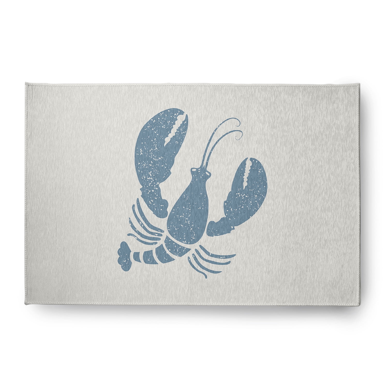 Simply Daisy 4' x 6' Lobster Nautical Chenille Rug, Dusty Smoke and White