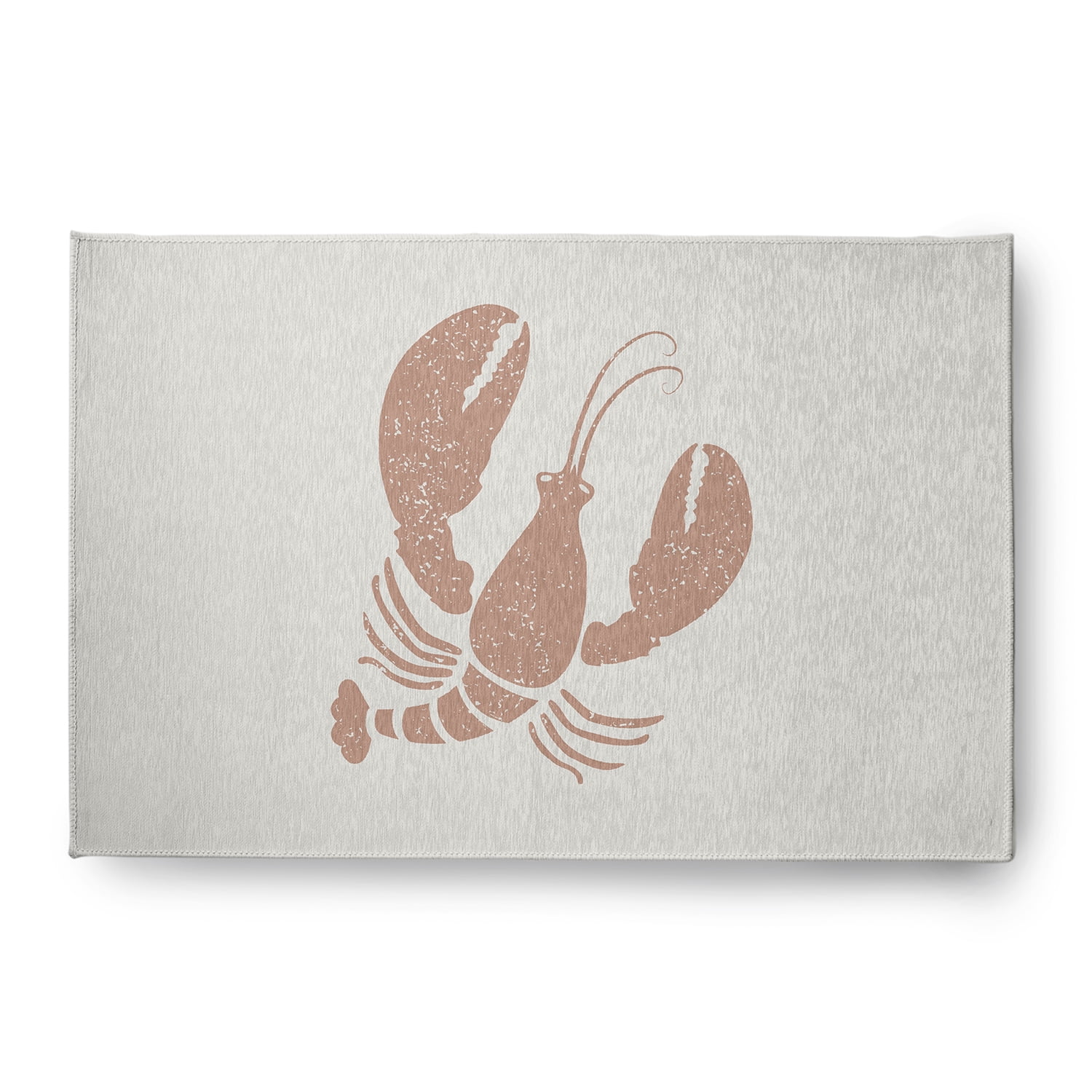 Simply Daisy 4' x 6' Lobster Nautical Chenille Rug, Mauve and White