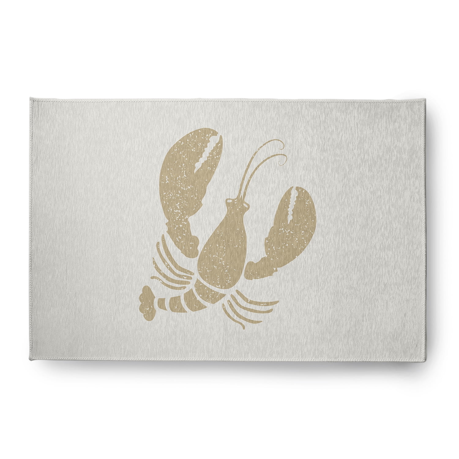 Simply Daisy 4' x 6' Lobster Nautical Chenille Rug, White and White