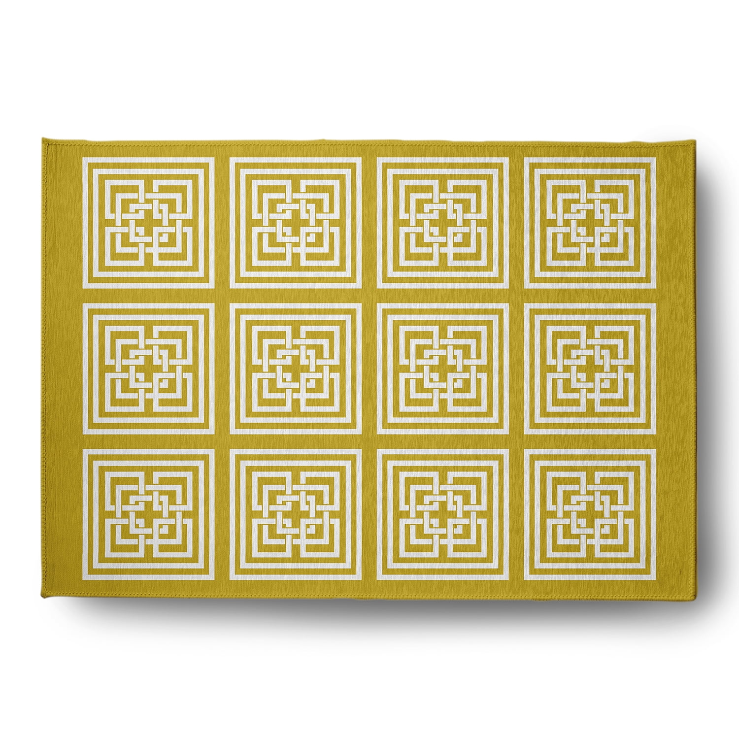 Simply Daisy 4' x 6' Mustard Greek New Key Indoor/outdoor Rug