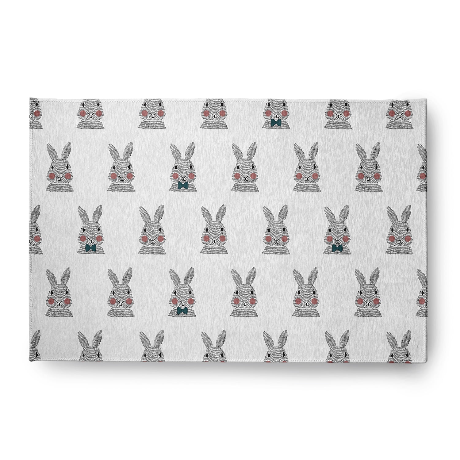 Simply Daisy 4' x 6' Ocean Abyss Green Bunny Fluffle Easter Chenille Indoor/Outdoor Rug