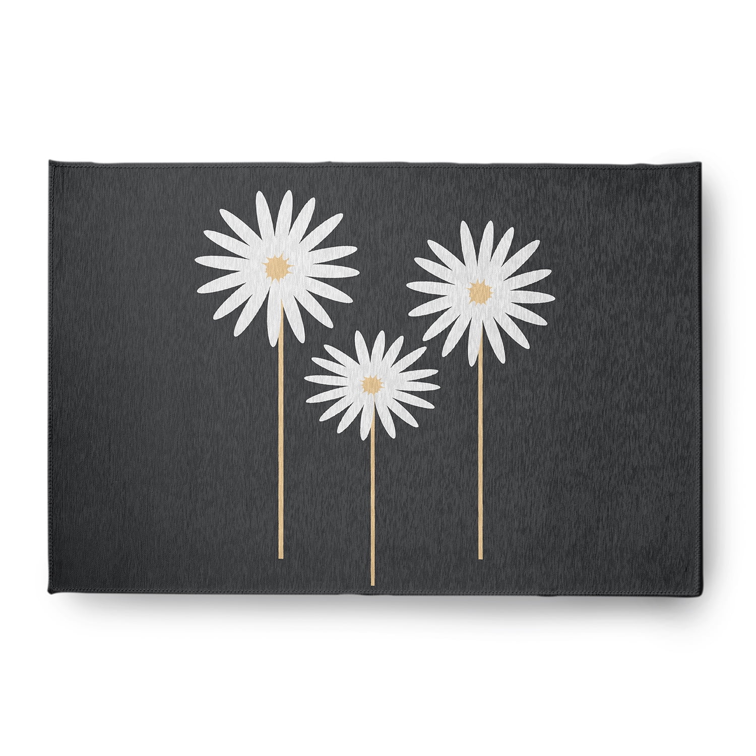 Simply Daisy 4' x 6' Pepper Floral Print Spring Chenille Indoor/Outdoor Rug