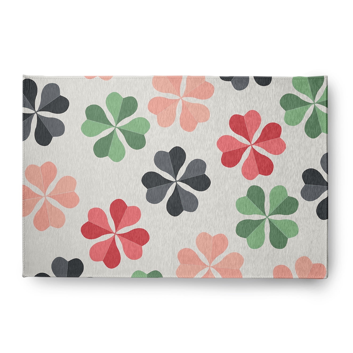 Simply Daisy 4' x 6' Pepper Lucky Patch St. Patrick's Day Chenille Indoor/Outdoor Rug