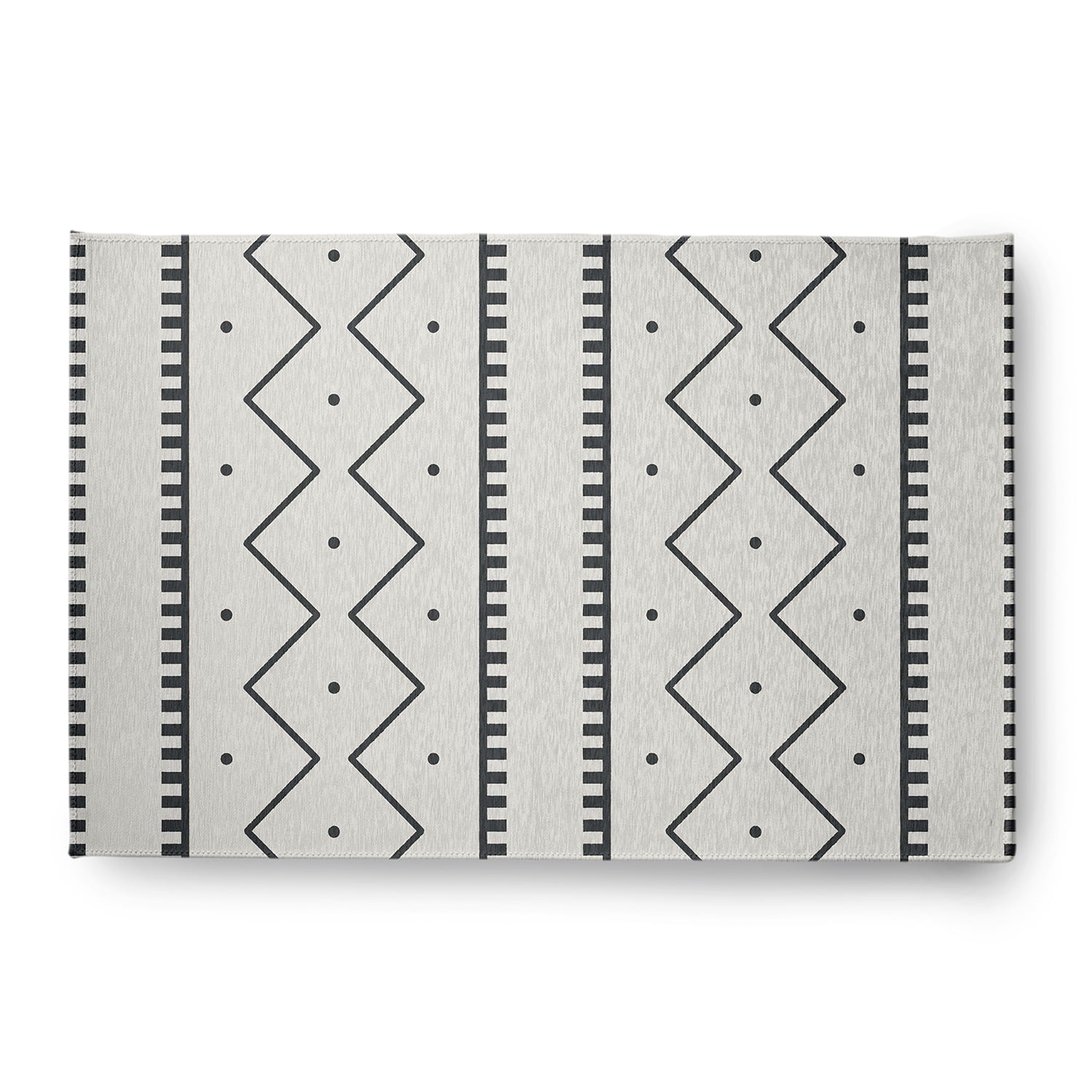 Simply Daisy 4' x 6' Pepper Mudcloth Spring Chenille Indoor/Outdoor Rug