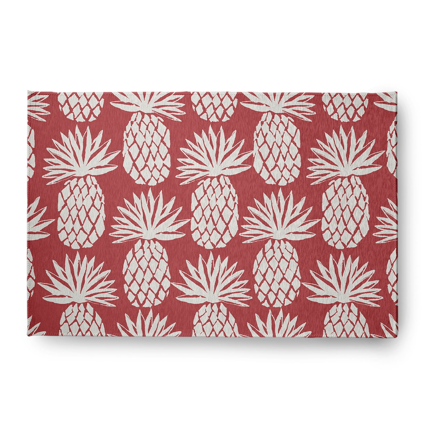 Simply Daisy 4' x 6' Pineapple Pattern Chenille Rug, Ligonberry Red