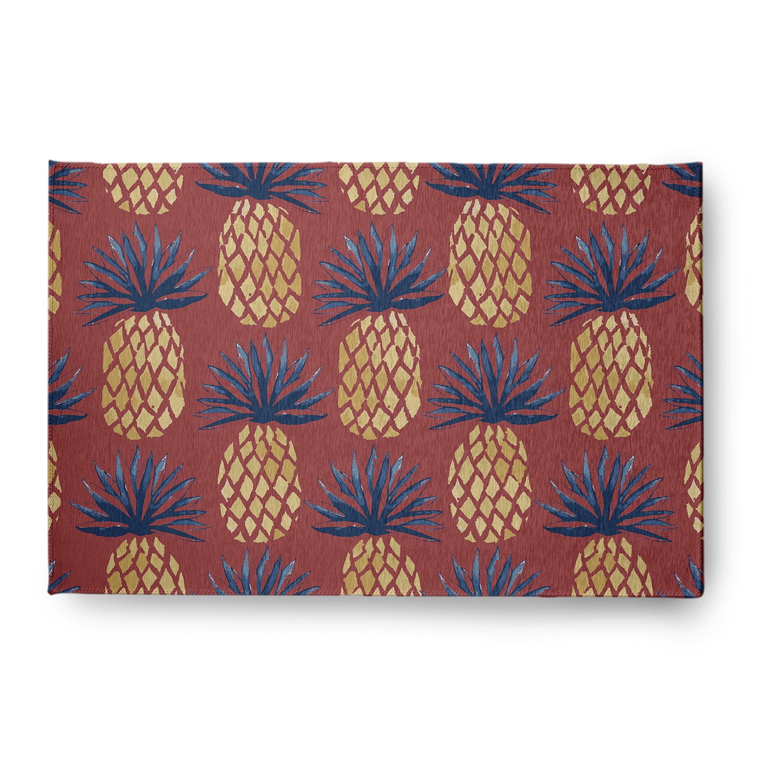 Simply Daisy 4' x 6' Pineapple Stripes Chenille Rug, Ligonberry Red