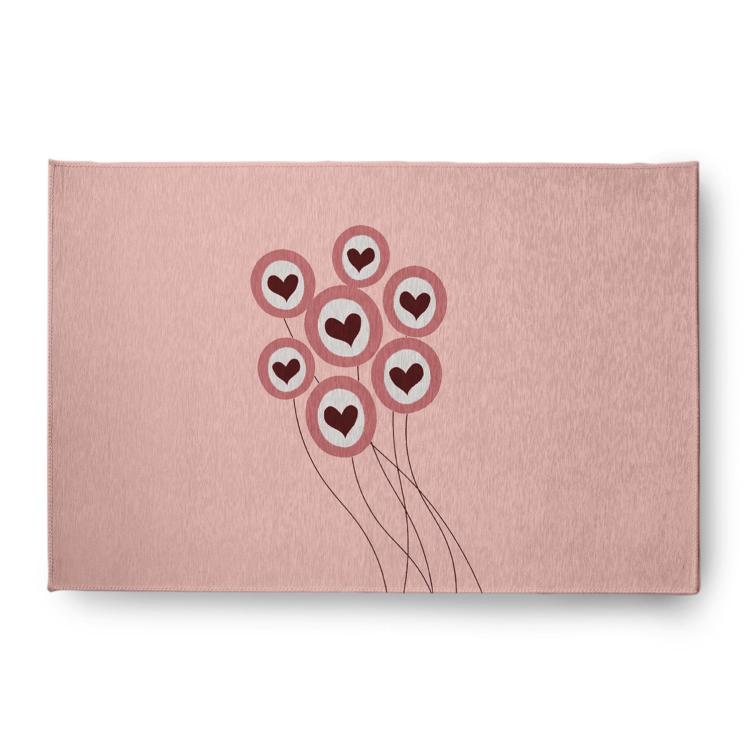 Simply Daisy 4' x 6' Pink Love is in the Air Valentines Chenille Indoor/Outdoor Rug