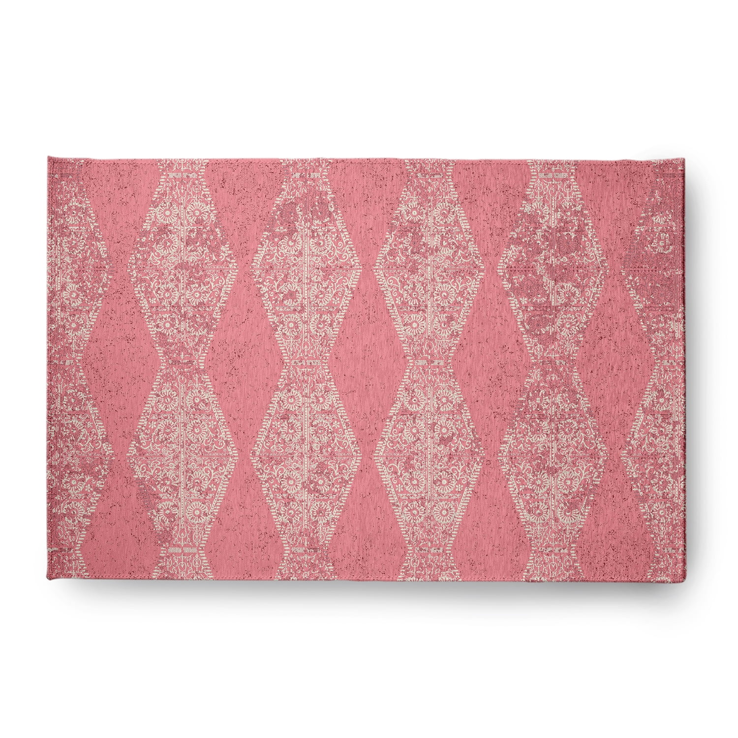 Simply Daisy 4' x 6' Pink Pyramid Stripe Chenille Indoor/Outdoor Rug