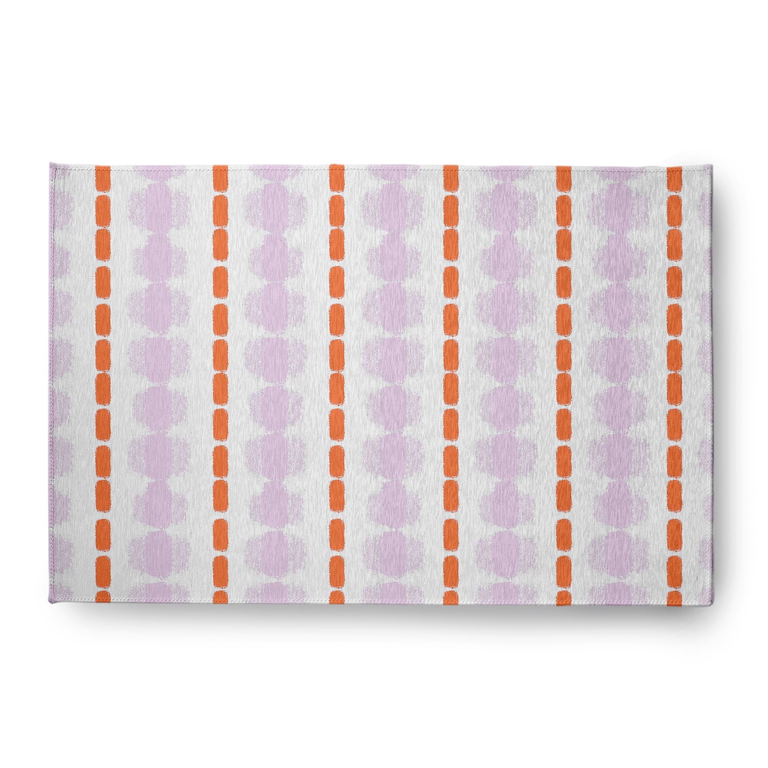 Simply Daisy 4' x 6' Purple-Orange Watercolor Stripe Spring Chenille Indoor/Outdoor Rug