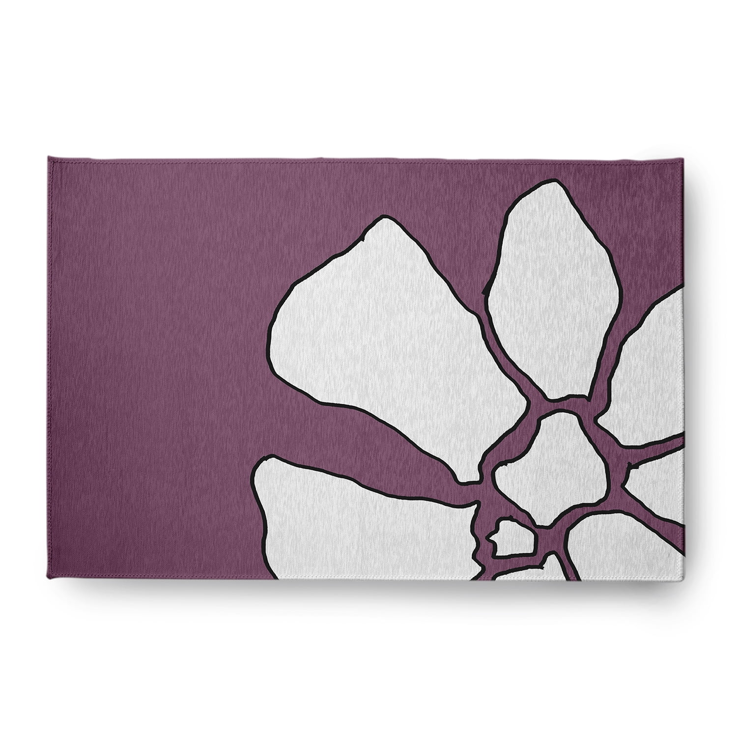 Simply Daisy 4' x 6' Purple Petal Lines Spring Chenille Indoor/Outdoor Rug