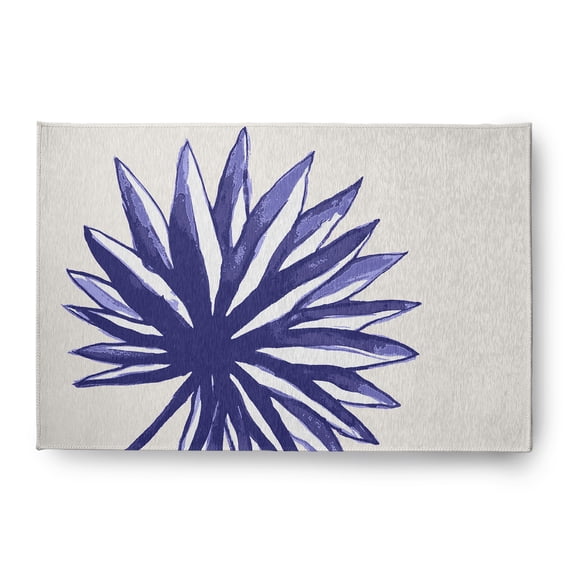 Simply Daisy 4' x 6' Purple Spiky Flower Spring Chenille Indoor/Outdoor Rug