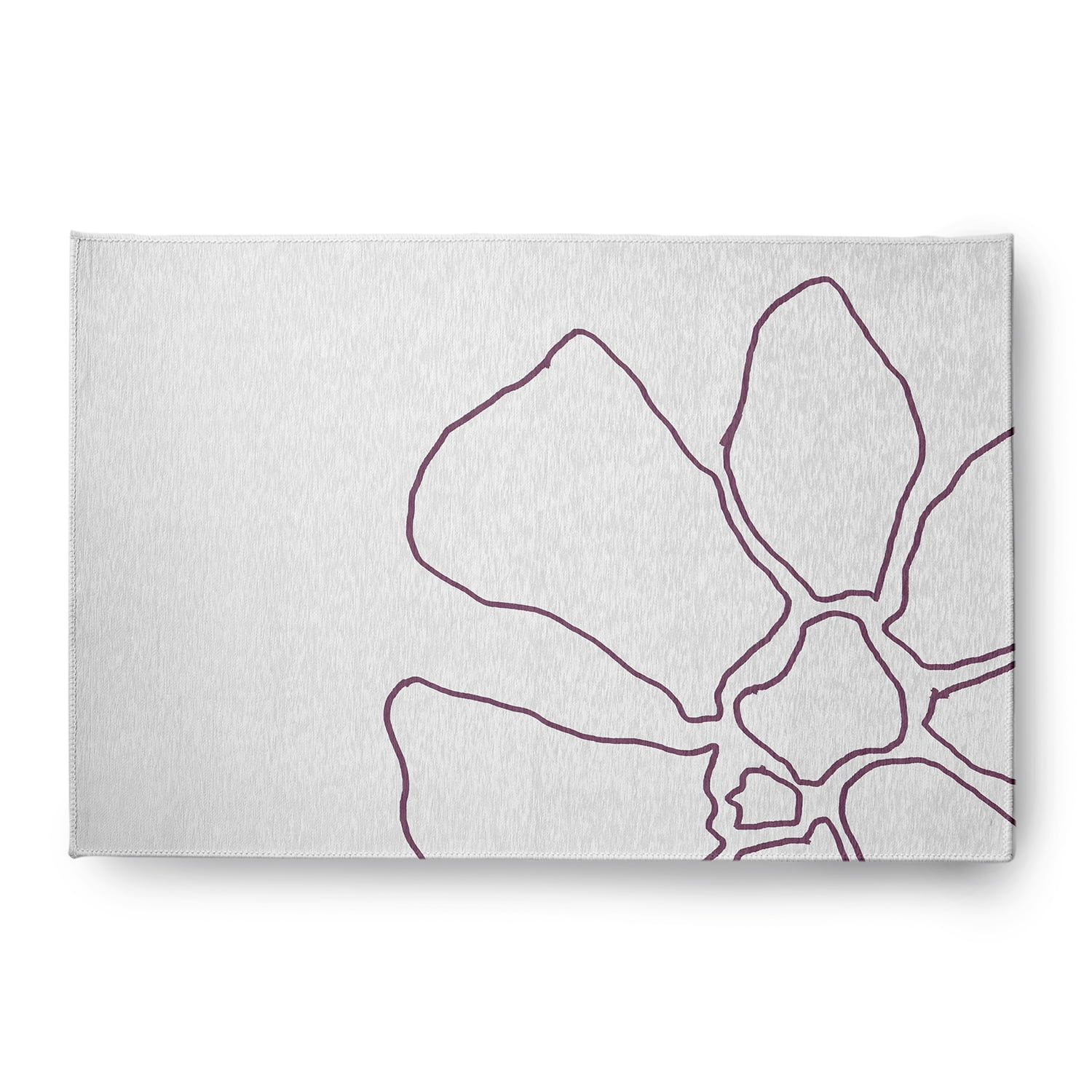 Simply Daisy 4' x 6' Purple/White Petal Lines Spring Chenille Indoor/Outdoor Rug