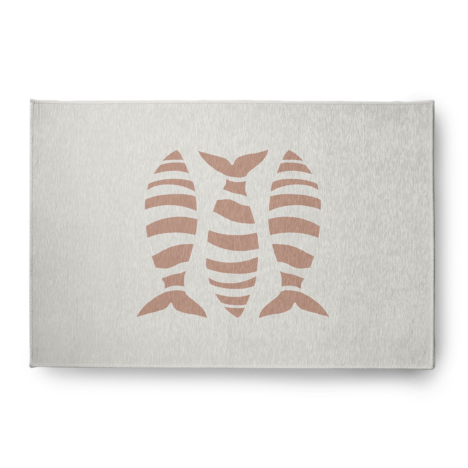 Simply Daisy 4' x 6' Puzzle Fish Nautical Chenille Rug, Mauve