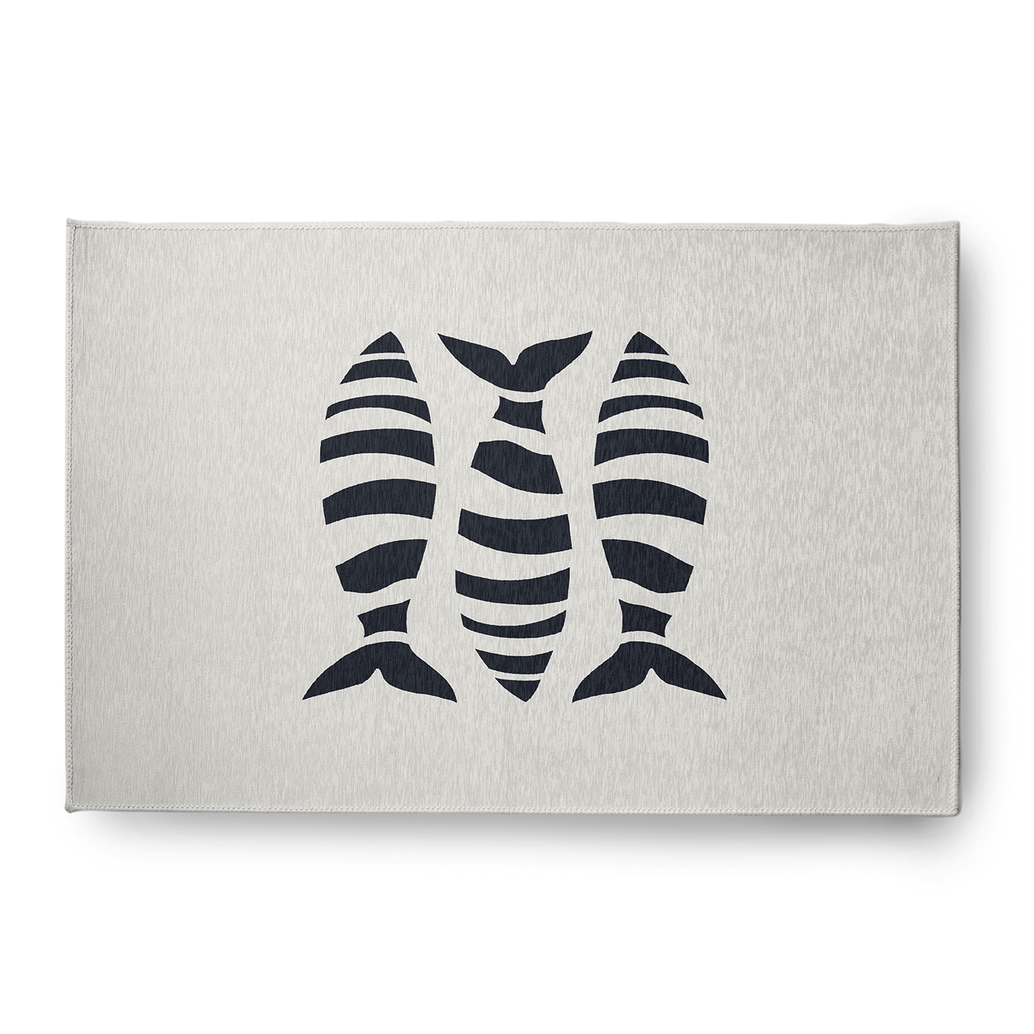 Simply Daisy 4' x 6' Puzzle Fish Nautical Chenille Rug, Shark Blue
