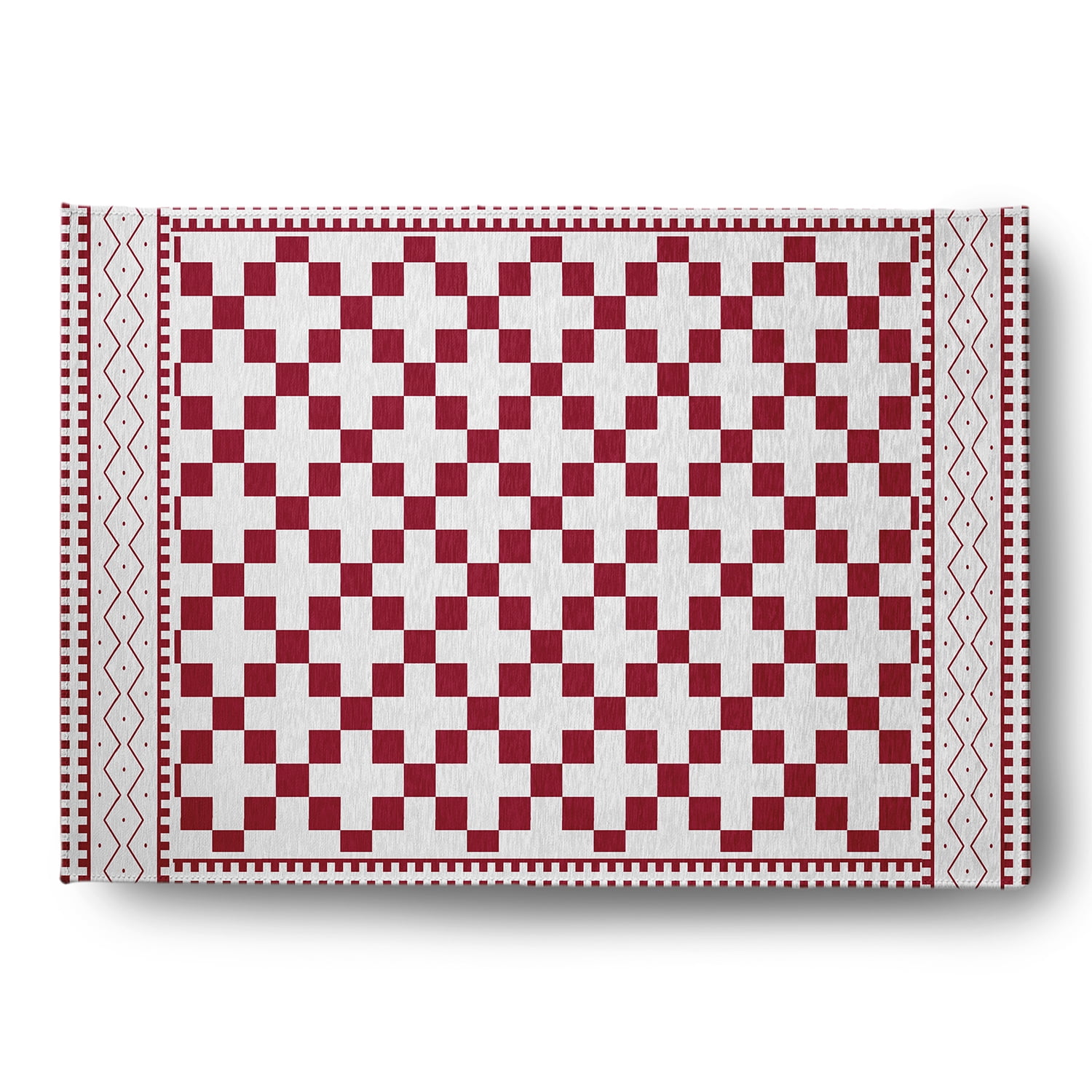 Simply Daisy 4' x 6' Red Cross and Squares Rug