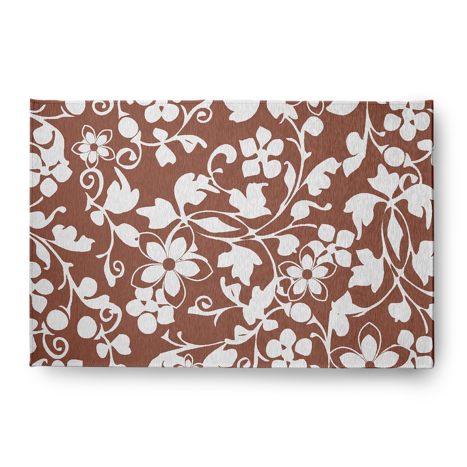 Simply Daisy 4' x 6' Rust Evelyn Spring Chenille Indoor/Outdoor Rug